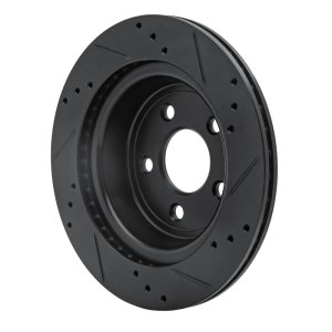 Chevrolet Cobalt Brake Rotor (1) - Rear Left - R1 Concepts - Drilled & Slotted - Black - `08-`10